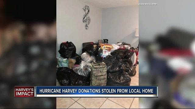 Hurricane Harvey donations stolen from local home