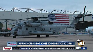 Female pilot inspires children