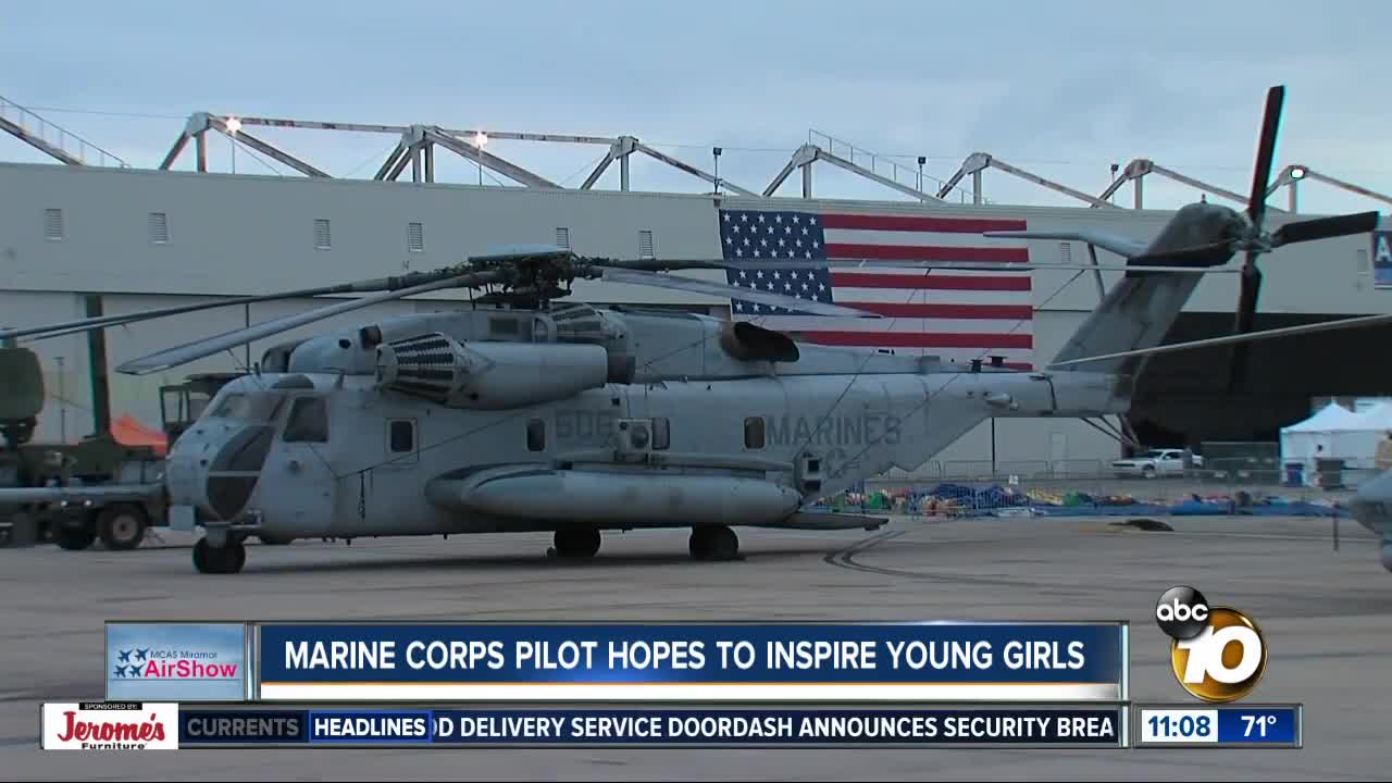 Female pilot inspires children