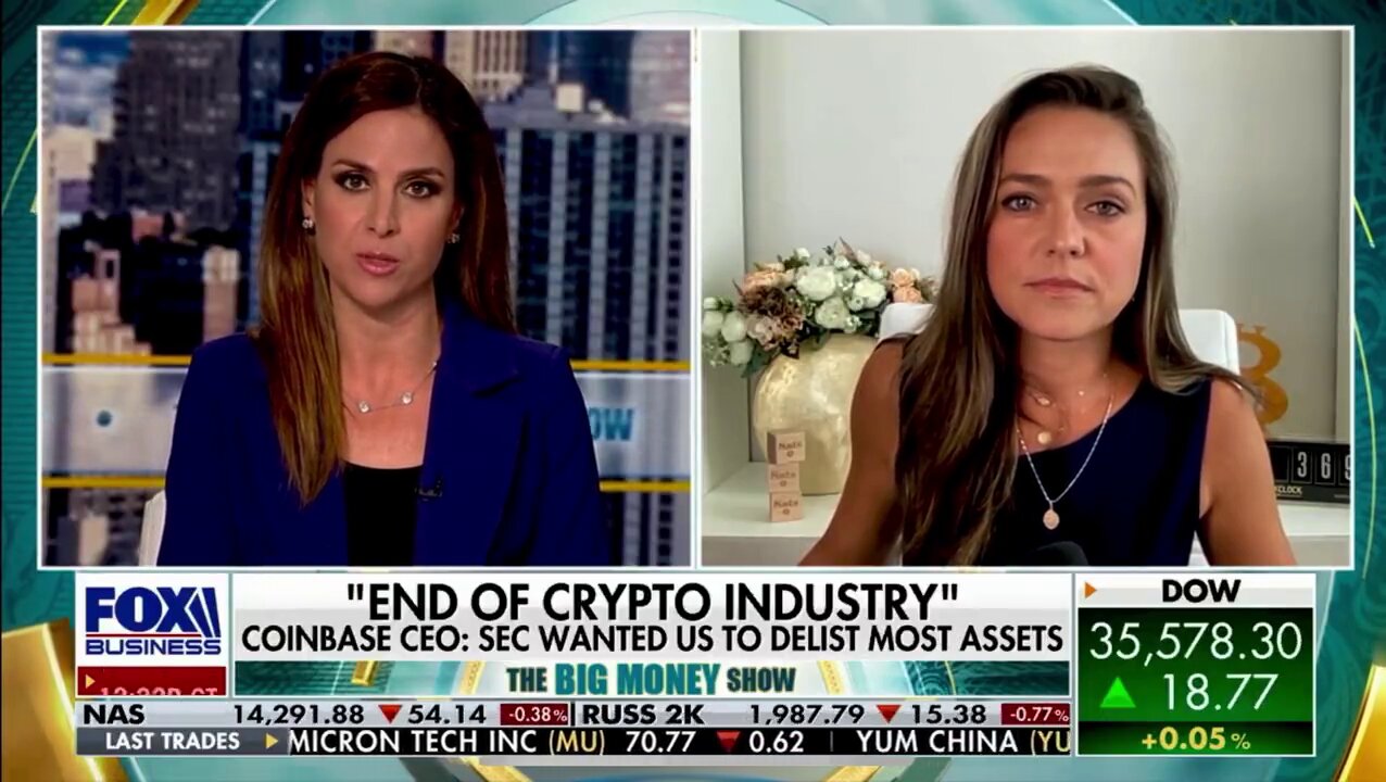 Natalie Brunell discusses Bitcoin vs Crypto, CBDC, Securities, Coinbase & SEC on Fox Business ℹ️🪙