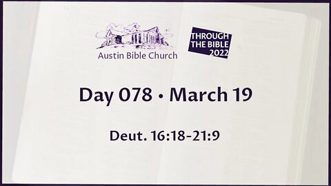 Through the Bible 2022 (Day 078)