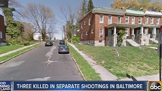 3 killed in separate shootings in Baltimore