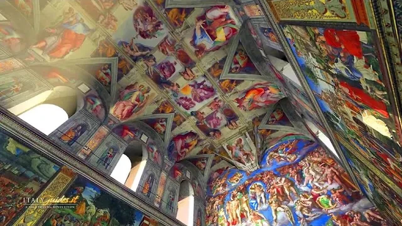 ART1| PAINTINGS of Michelangelo - 3D virtual tour documentary | Sistine Chapel Ceiling | Part 1/2