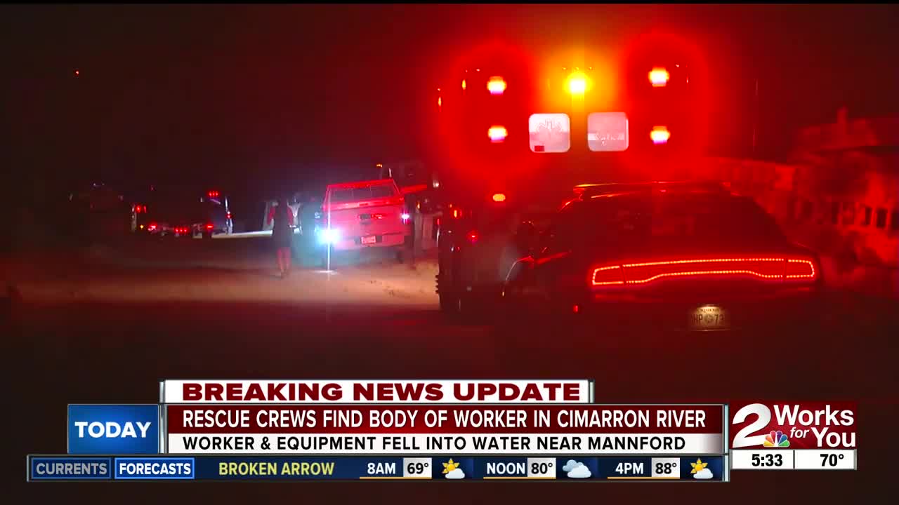 Rescue crews find body of worker in Cimarron River