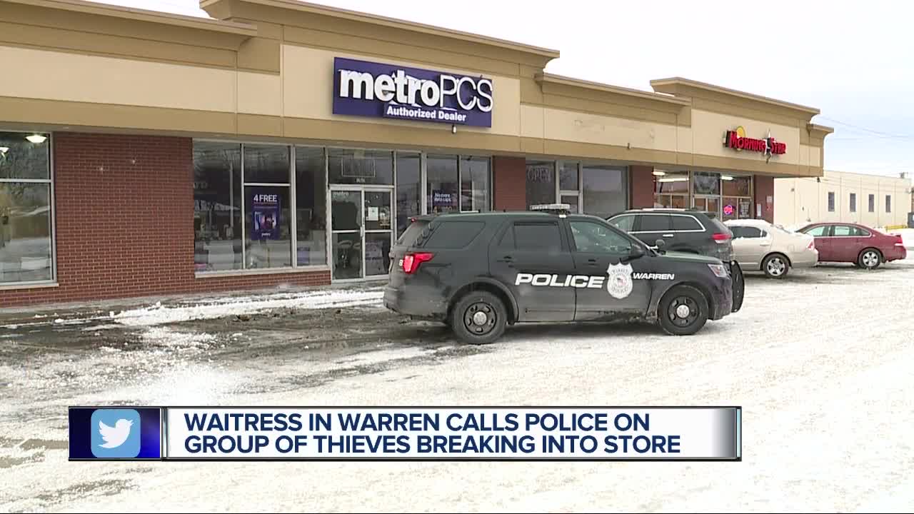 Waitress in Warren calls police on group of thieves breaking into store