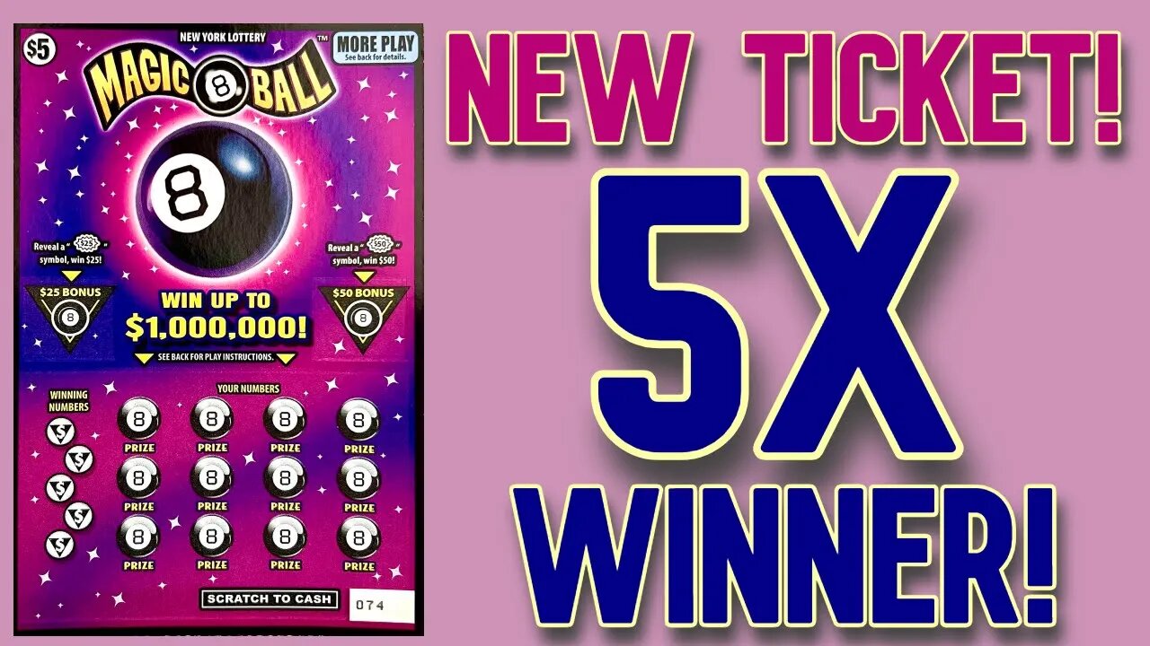 🎱 NEW Magic 8 Ball Scratch Off Ticket brings us a Multiplier! New York State Lottery Ticket