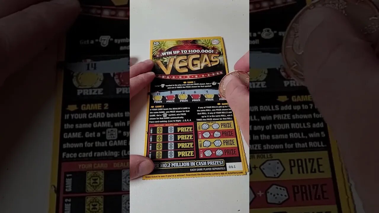 Vegas Lottery Ticket Scratch Offs from the Kentucky Lottery!