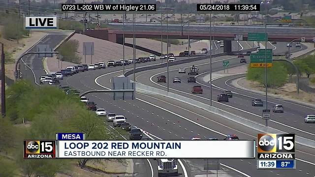 Serious crash closes Loop 202 near Recker