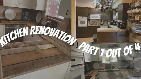 Kitchen Renovation Part 1 | REPAINTING CABINETS & REMOVING TILE