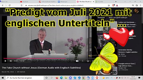 "Predigt vom Juli 2021 mit englischen Untertiteln" ...