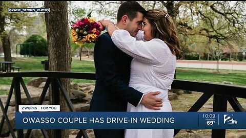 Owasso Couple Holds Drive-in Wedding