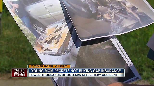 Young mom learns why gap insurance is important after car fire