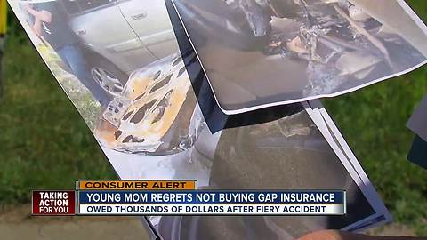 Young mom learns why gap insurance is important after car fire