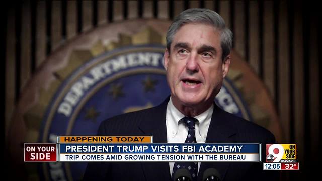 President Donald Trump visits FBI Academy