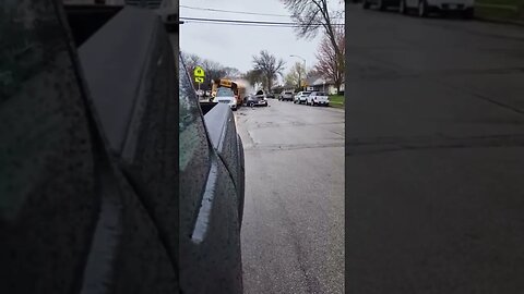 A car crashes into a school bus in #milwaukee #crazyvideo #crash #schoolbus #car