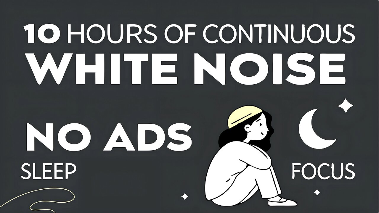 White Noise Black Screen | No Ads | 10 Hours of Continuous Sleep and Focus Sounds