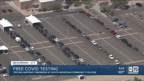 Thousands of people wait in line for COVID testing