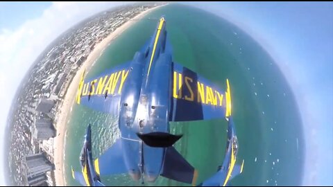 Blue Angles Flying over Pensacola FL As Seen From One of the Cockpits