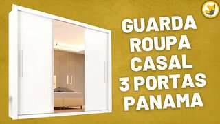 Guarda Roupa Casal 3 Portas de Correr Panama Sallêto Móveis