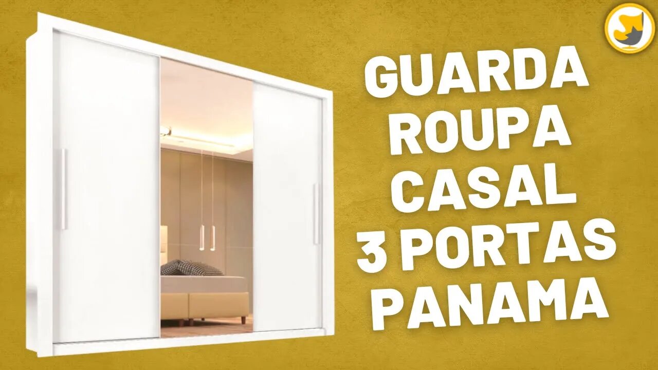 Guarda Roupa Casal 3 Portas de Correr Panama Sallêto Móveis