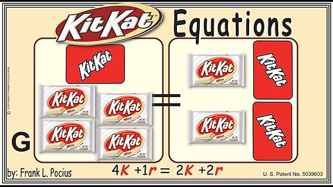 VISUAL KITKAT WHITE 4K+1r=2K+2r EQUATION _ SOLVING BASIC EQUATIONS _ SOLVING BASIC WORD PROBLEMS