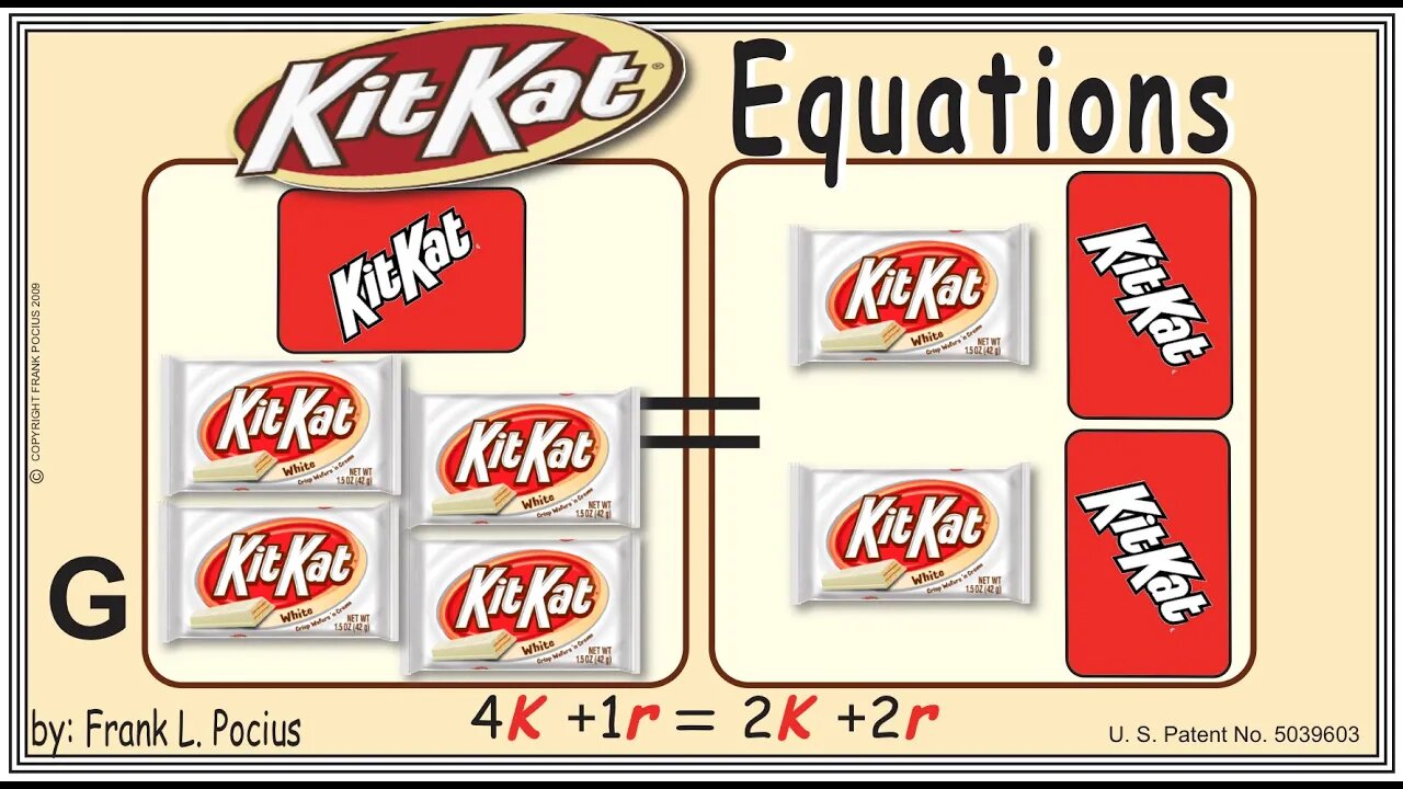 VISUAL KITKAT WHITE 4K+1r=2K+2r EQUATION _ SOLVING BASIC EQUATIONS _ SOLVING BASIC WORD PROBLEMS