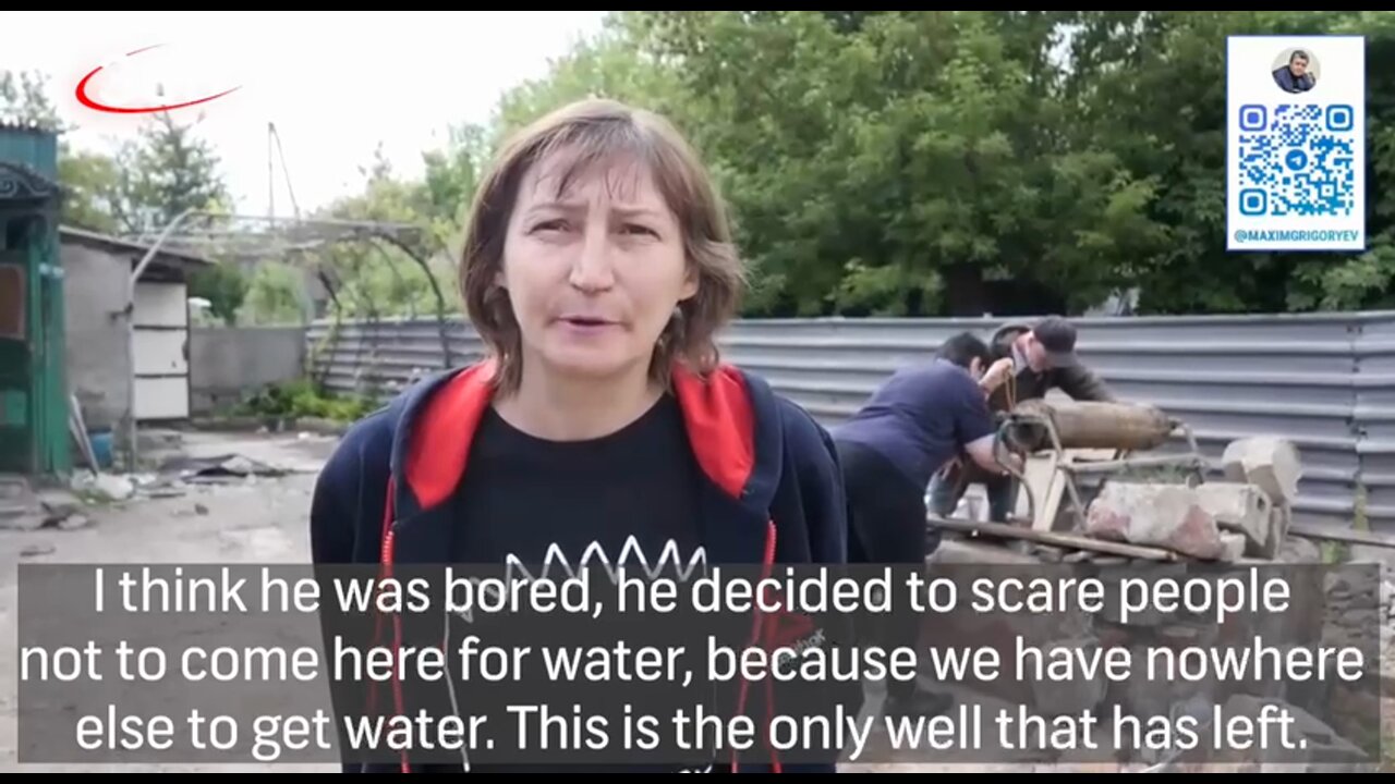 A citizen of Mariupol says she ran from shots from a Ukrainian sniper when she went to get water