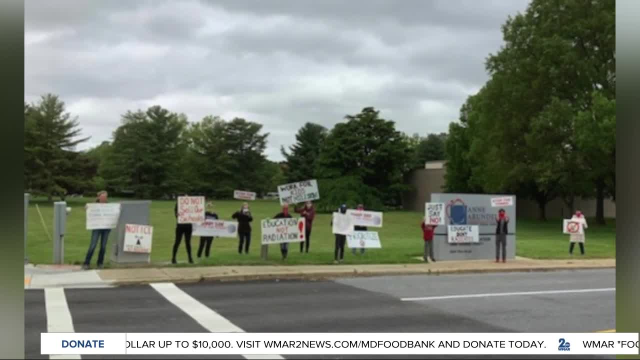 Parents protest in Anne Arundel, opposing cell phone tower being built next to elementary school