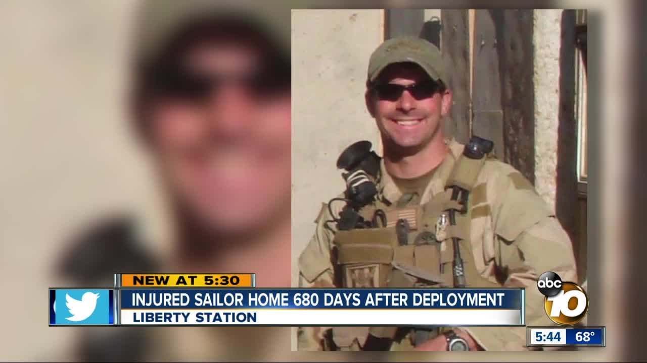 Injured sailor home 680 days after deployment