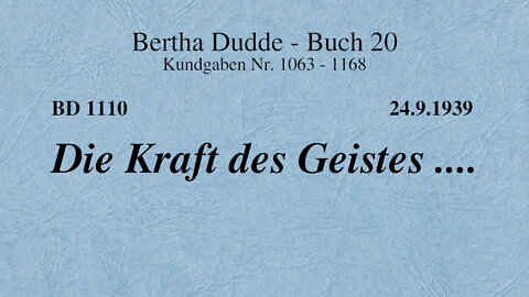 BD 1110 - DIE KRAFT DES GEISTES ....