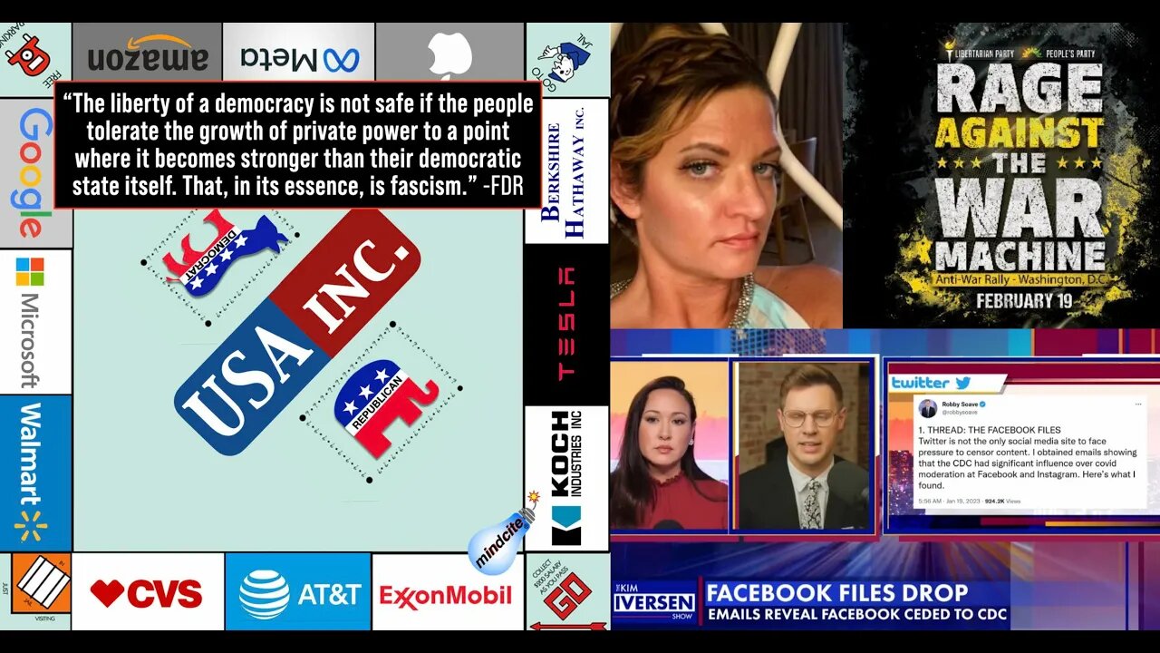 #FacebookFiles Reveal, Democrats VS Citizens United, Misty Winston Rage Against The War Machine