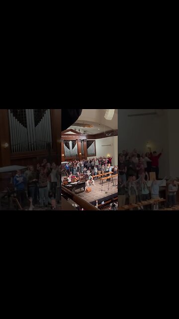 Asbury Revival Stage Filled with Students