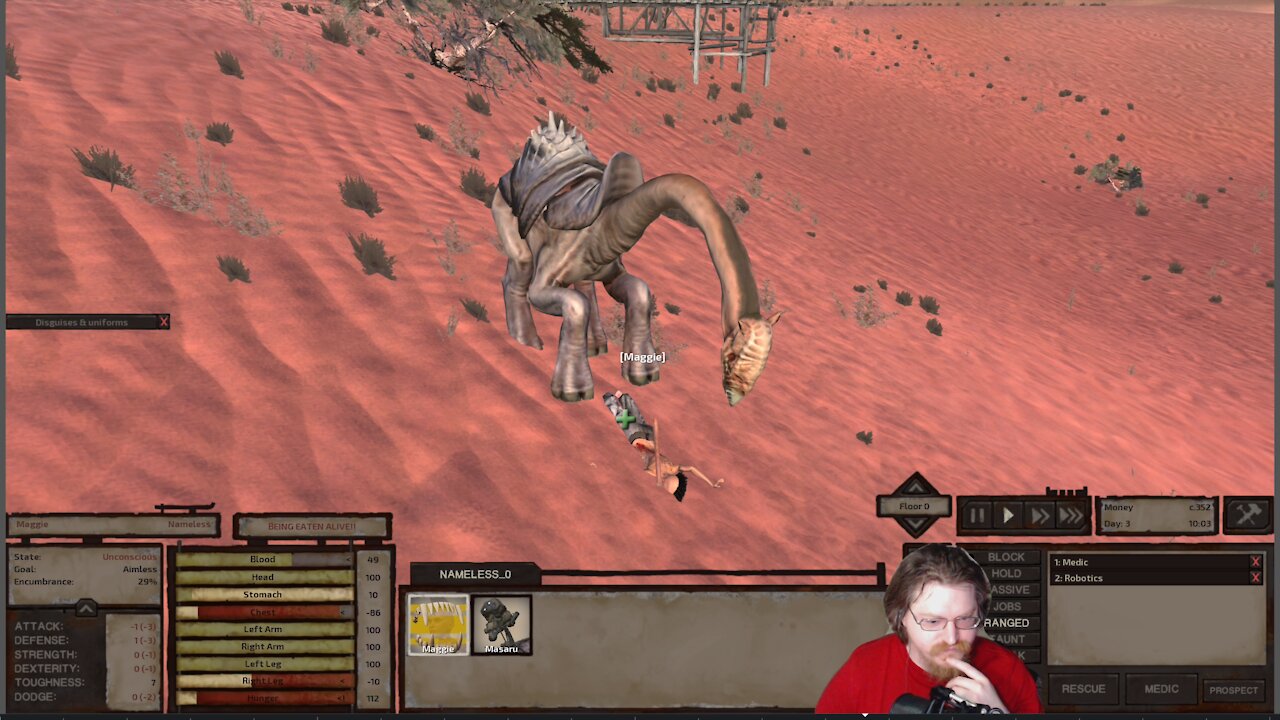 What happens when you have no luck in Kenshi?