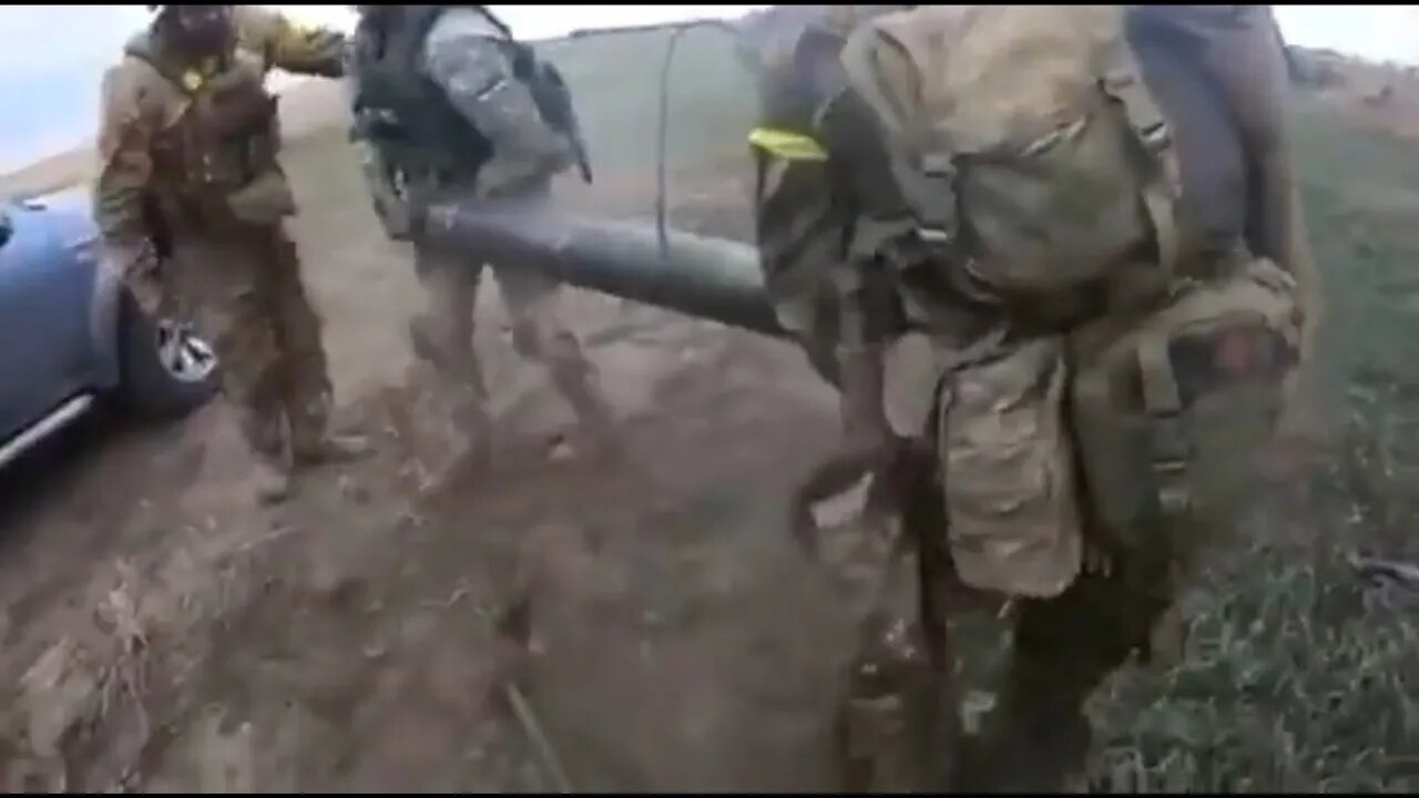 POV footage of Ukrainian mobile mortar team getting hit