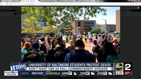 Baltimore students protest planned Betsy DeVos speech