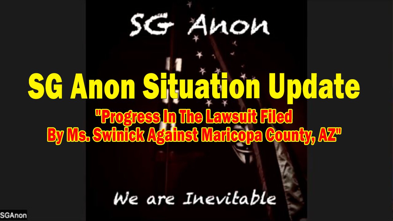 SG Anon Situation Update: "Progress In The Lawsuit Filed By Ms. Swinick Against Maricopa County, AZ"