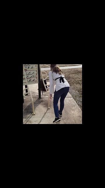 Redhead "exercising" folks!