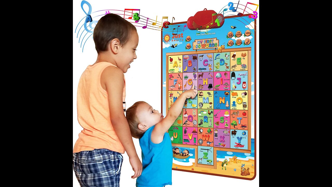 Just Smarty Interactive 100 Words Poster Kids Learning Toys Educational Toys for 2 Year Old