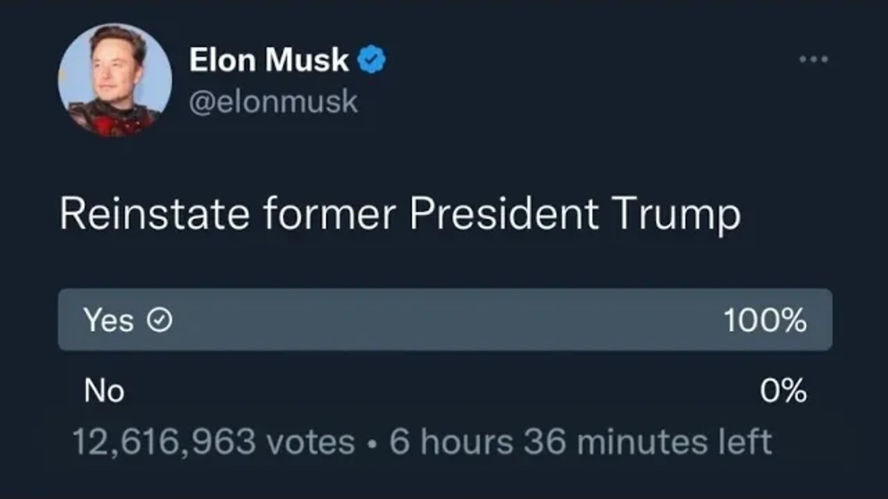 Trump DOMINATES Elon Musk Twitter Poll - Over 12M Votes!