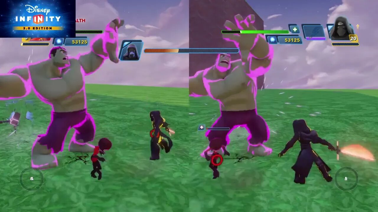 Disney Infinity 3.0 Mrs incredible and Hulk vs Kylo Ren and Ronan