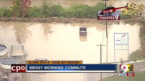 Mill Creek's high water means messy morning commute in Greater Cincinnati