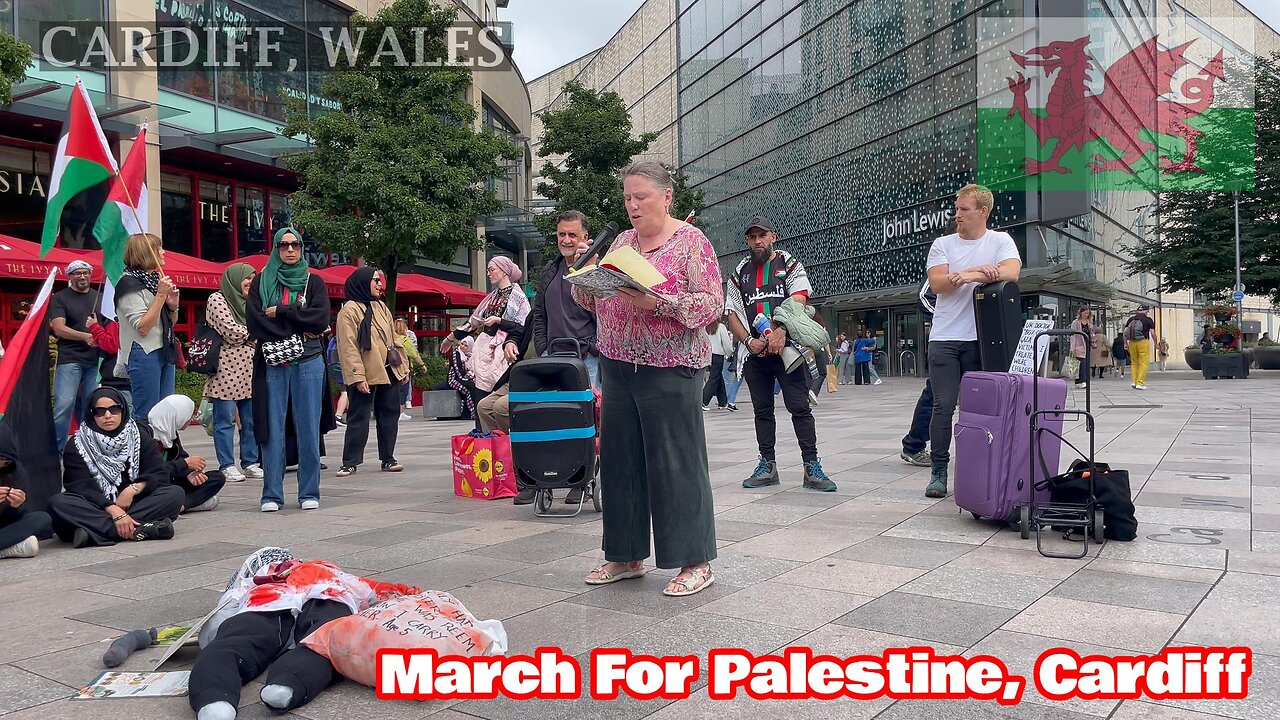 March for Palestine. Back To school. Central Library Cardiff