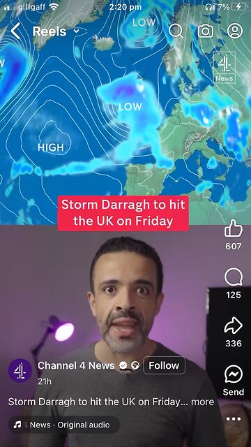 Storm Darragh approaching UK 06/07 december 2024