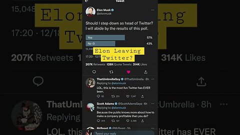 Elon Is Leaving Twitter As CEO Unless You Go Vote NOW!!!! #shorts