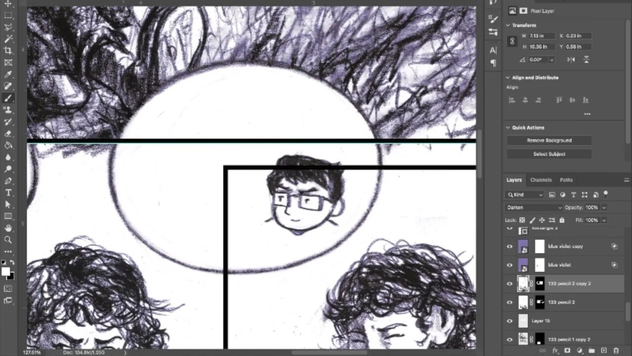 Art Timelapse: Lettering Page 133 with @Airwingmarine music.