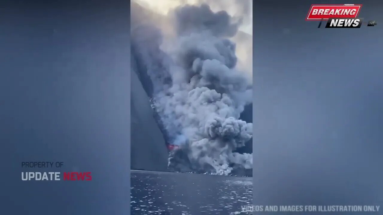 Horible: Tsunami wave hit capital city sicily italy,after Exclusive Explosion of stromboli volcano