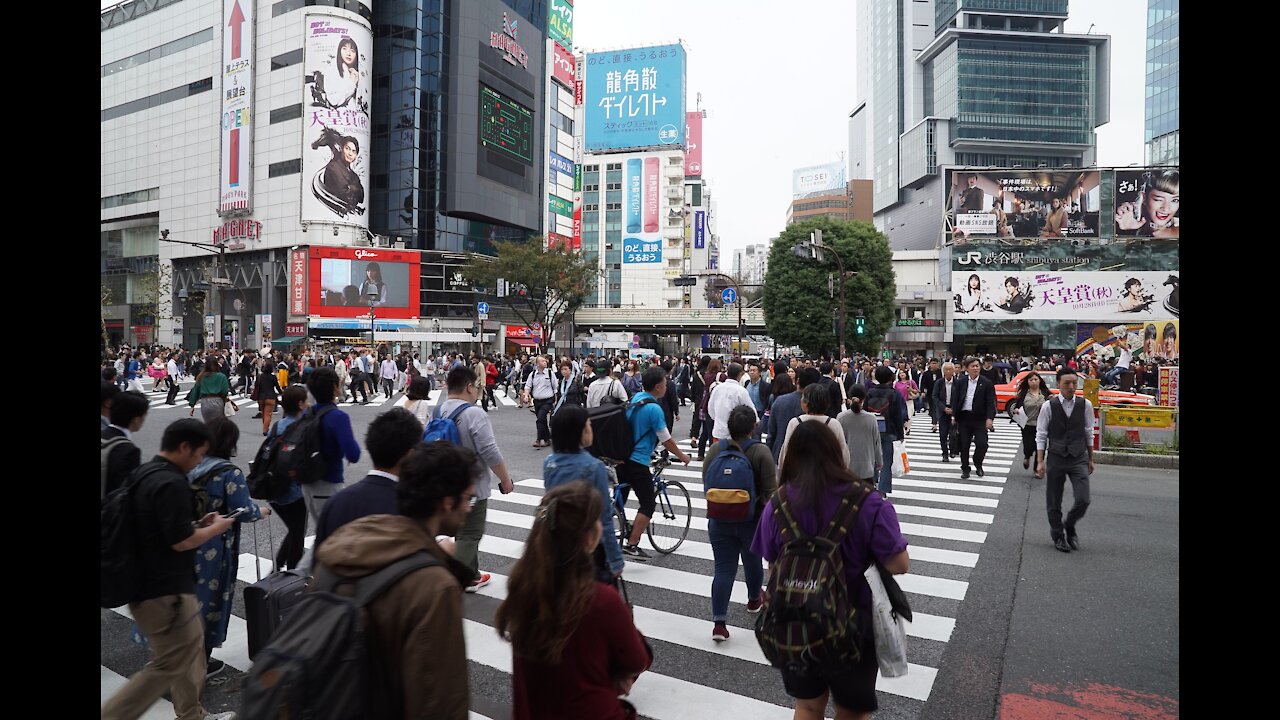 Shibuya crossing - Tokyo, Japan. One of the Busiest Intersections in the World