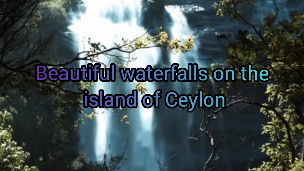 Beautiful waterfalls on island of Ceylon.