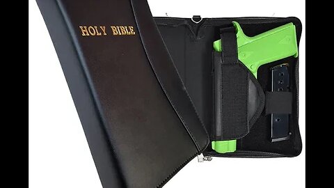 Garrison Grip Leather Bible Gun Case presented by Steve in his car.