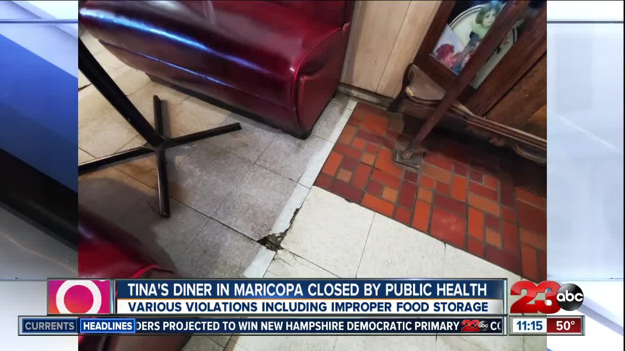 Tina's Diner in Maricopa closed by Public Health Department